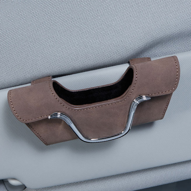 Car multi-functional high-grade leather glasses holder