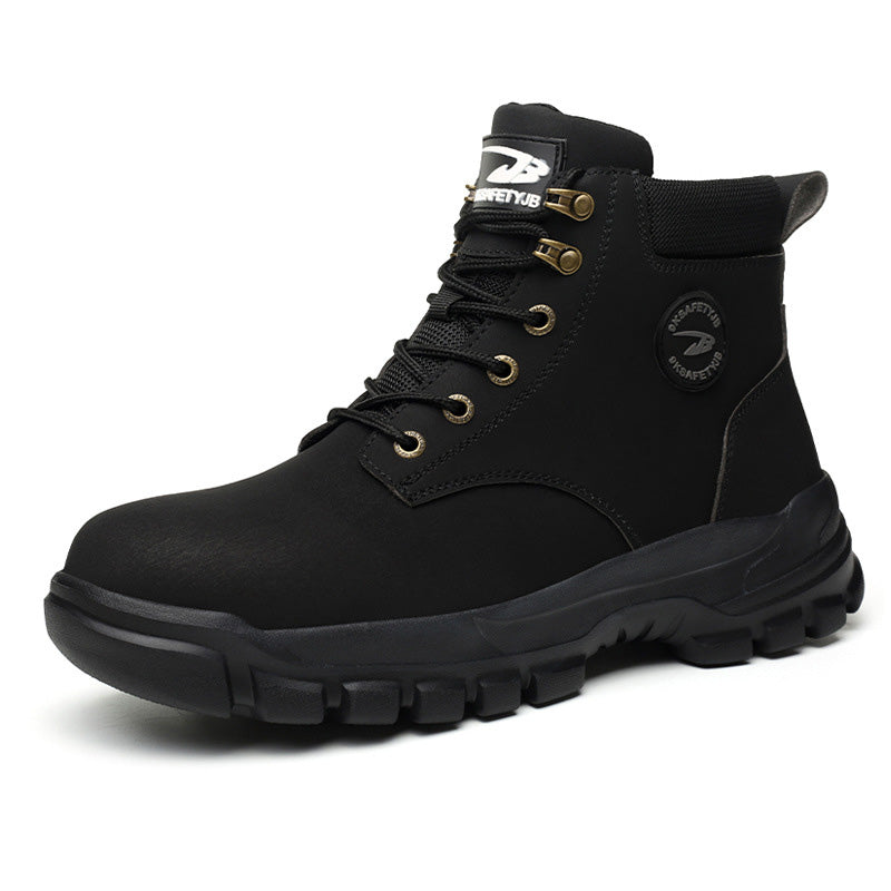 Anti-smash and anti-puncture steel toe safety shoes