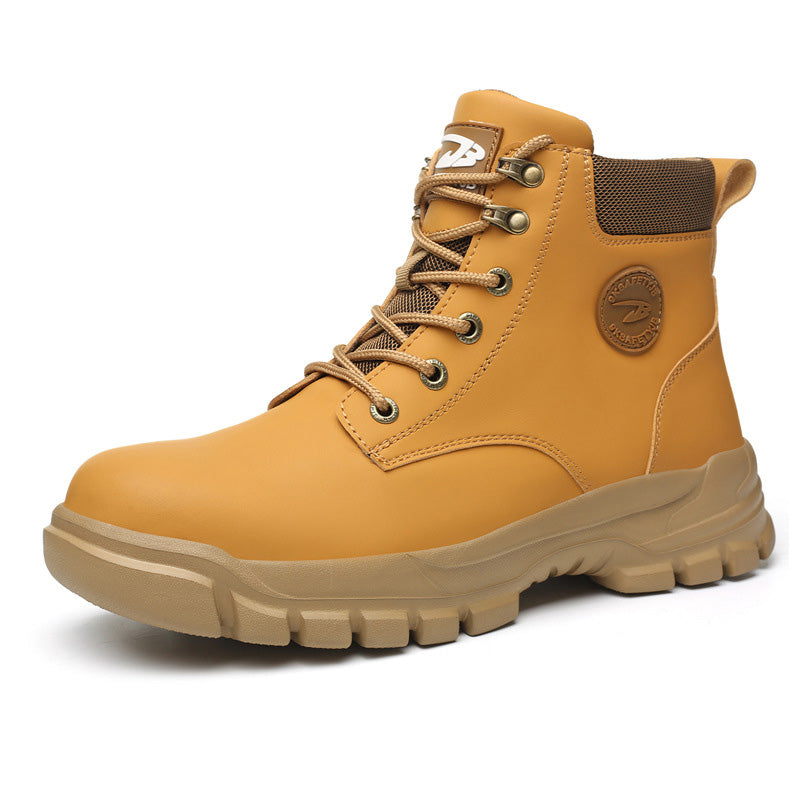 Anti-smash and anti-puncture steel toe safety shoes
